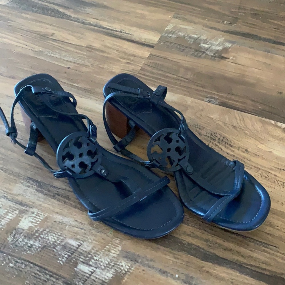 Tory Burch navy wedges with small heel
